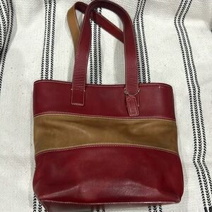 Coach Red and Beige Shoulder Bag